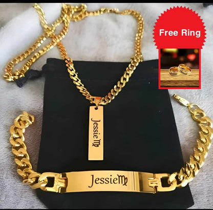 Elegant matching jewelry set by MUHVA STORE featuring a necklace and earrings with intricate design.