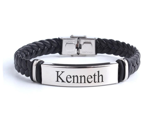 Custom Leather Name Bracelet