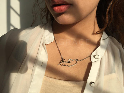 Heart Double Name Necklace