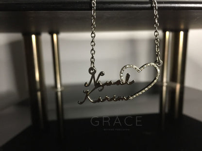 Heart Double Name Necklace