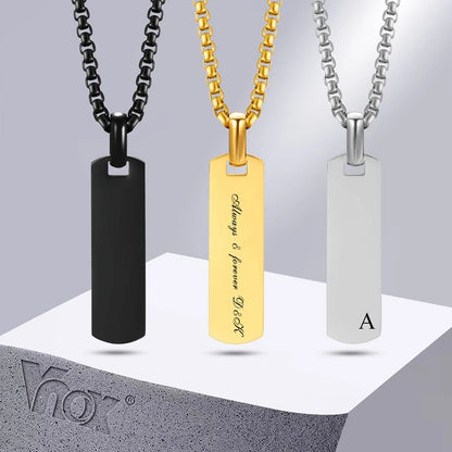 Two personalized name necklaces from Muhva Store featuring custom engraved names on stylish chains.