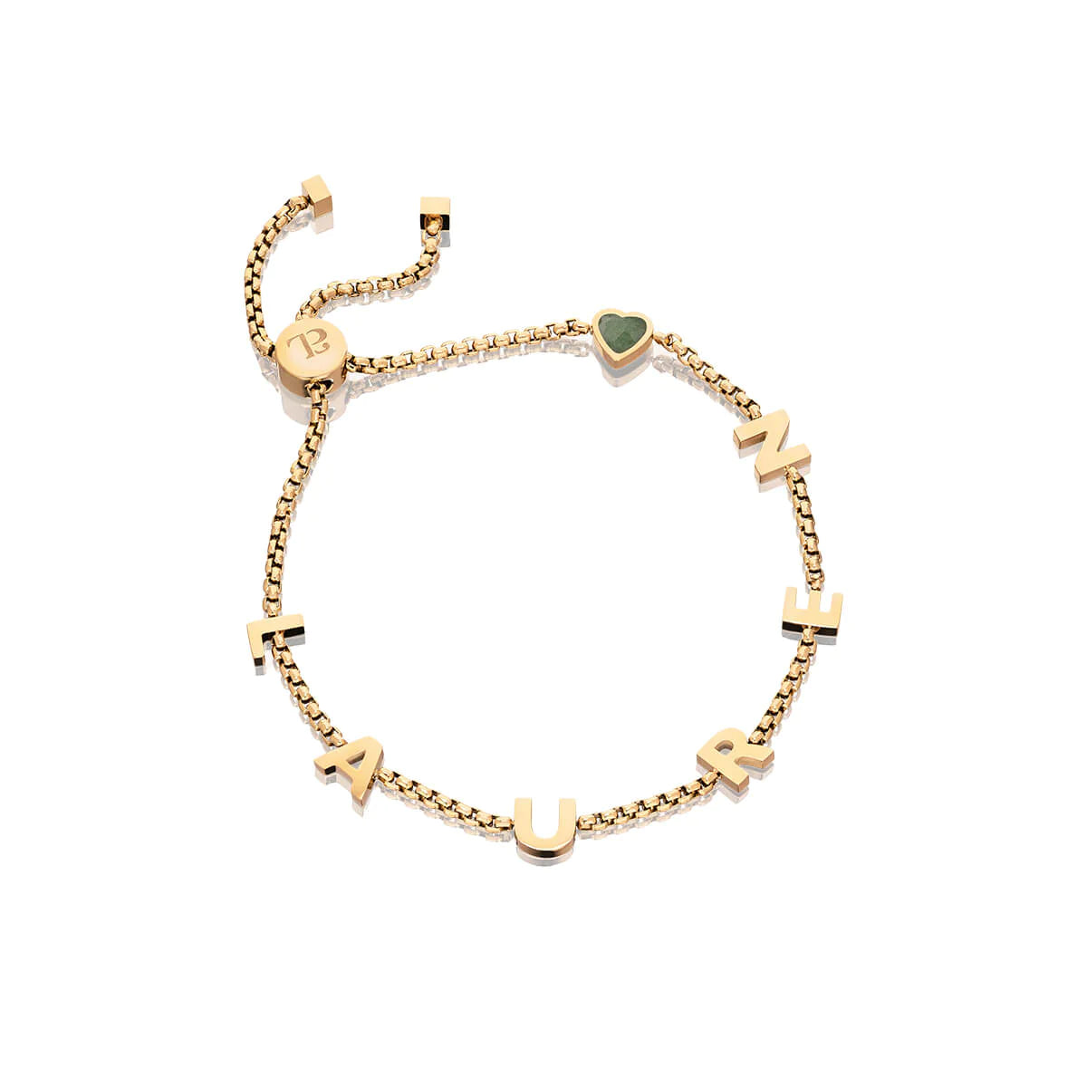 Gold-coated Stacy name bracelet by MUHVA STORE featuring a personalized engraved name on a delicate chain.