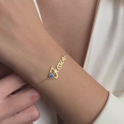 Birthstone Name Bracelet