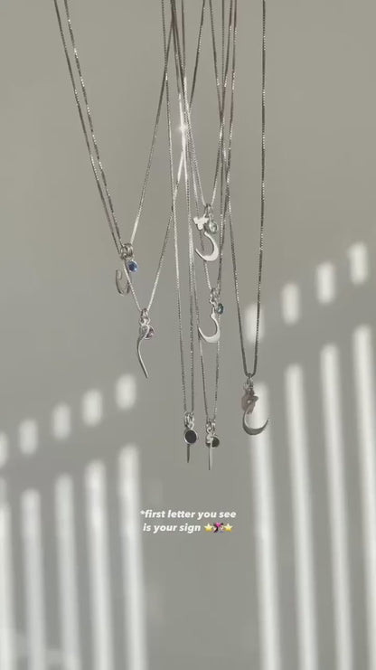 Arabic Initial Birthstone Necklace